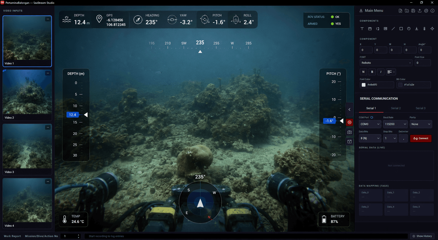 SeaStream Studio interface